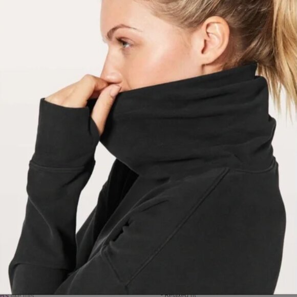Lululemon | Black 'Stress Less' Funnel Neck Pullover Sweatshirt 6 - Picture 5 of 8